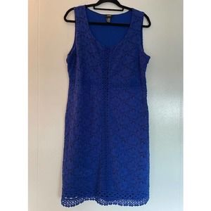 Alfani Royal Blue Lace Sleeveless Dress Size‎ Large